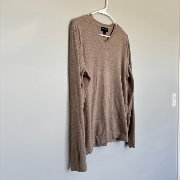 Banana Republic 100% Cotton V-Neck Sweater Business Casual Normcore Brown Men S - Picture 3 of 11